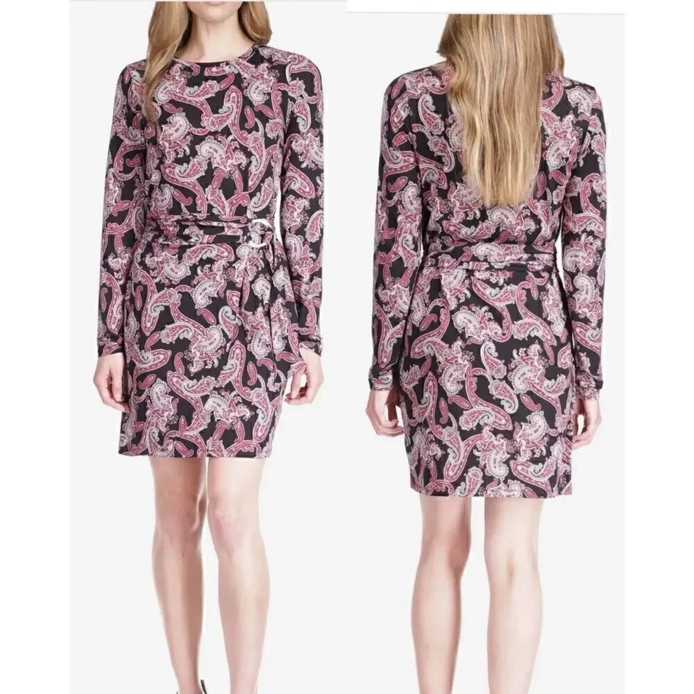 MICHAEL Michael Kors NWT 100% organic cotton Paisley Wrap T-Shirt Dress XS
